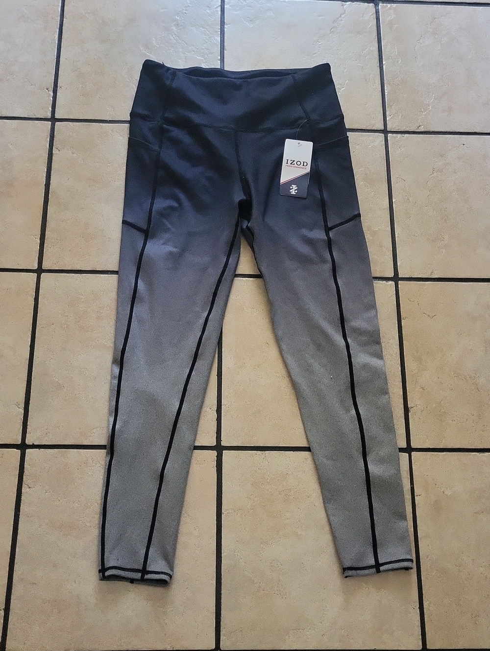 Izod Ombre Gray to Black Performance Leggings